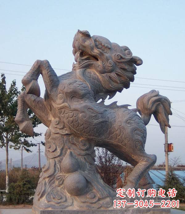 北京精美独特的麒麟神兽石雕