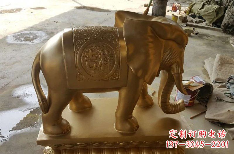 北京湖南玻璃钢仿铜大象雕塑,为您展示艺术之美