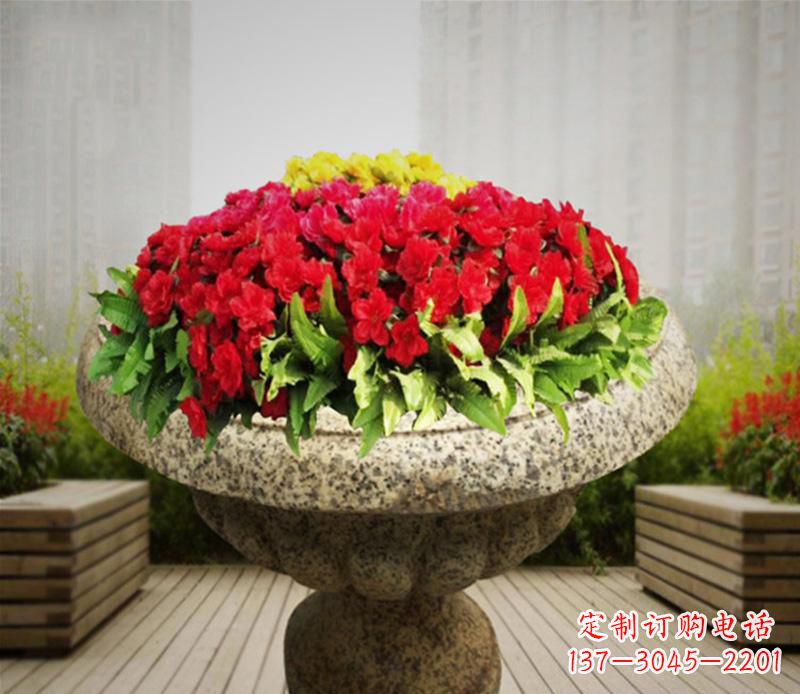 北京花岗岩小区景观花盆雕塑