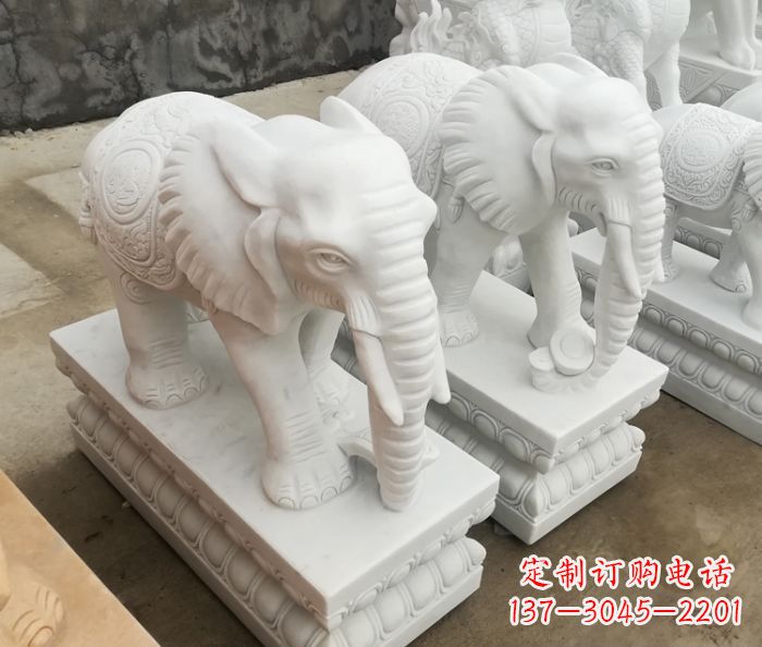北京增添吉祥气息的玉质大象雕塑
