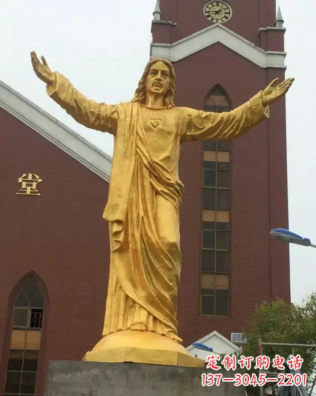 北京教堂铸铜耶稣雕塑