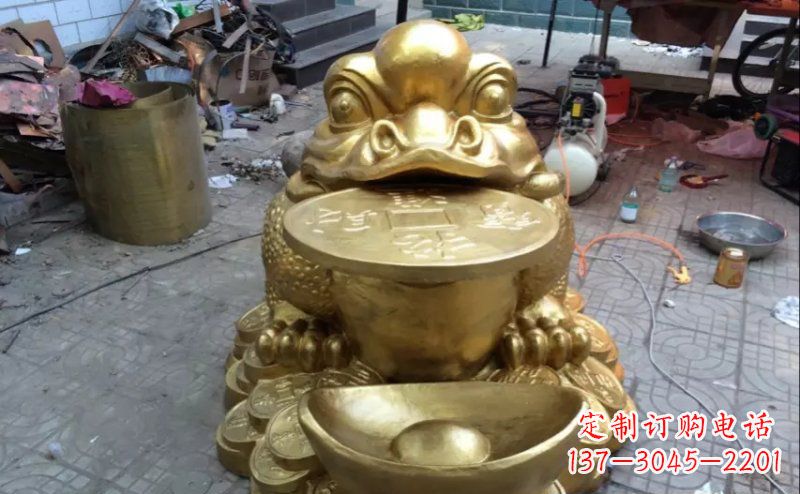 北京铜质金蟾招财动物雕塑