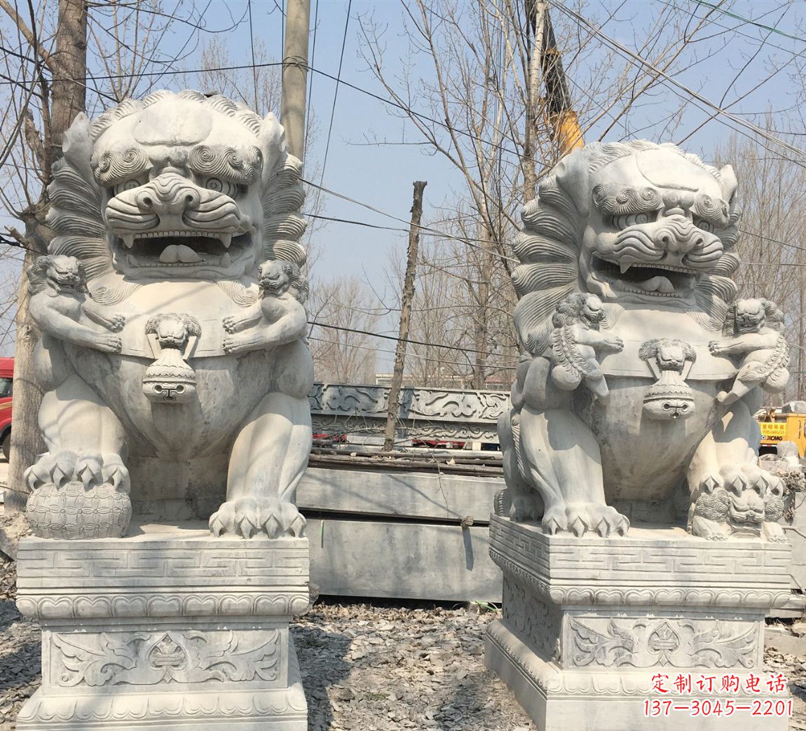 北京中领雕塑让狮子石雕神圣而庄严