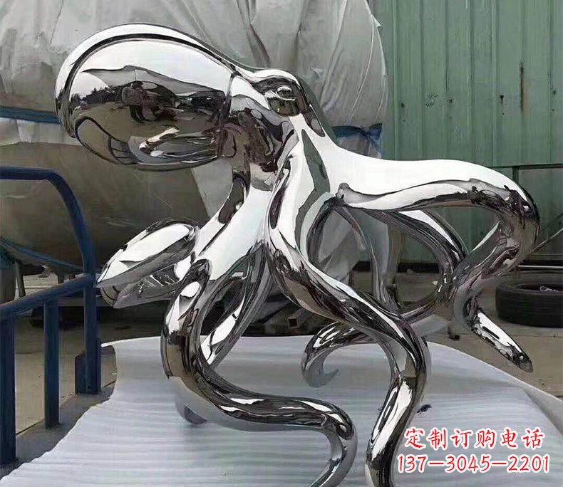 北京精致华丽的镜面不锈钢章鱼雕塑