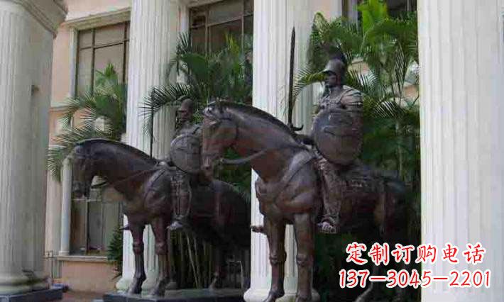 北京骑马铜雕士兵:增添宏伟气派