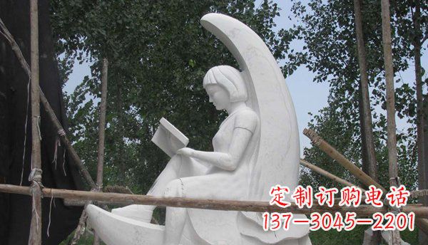 北京中领雕塑高品质小女孩汉白玉石雕
