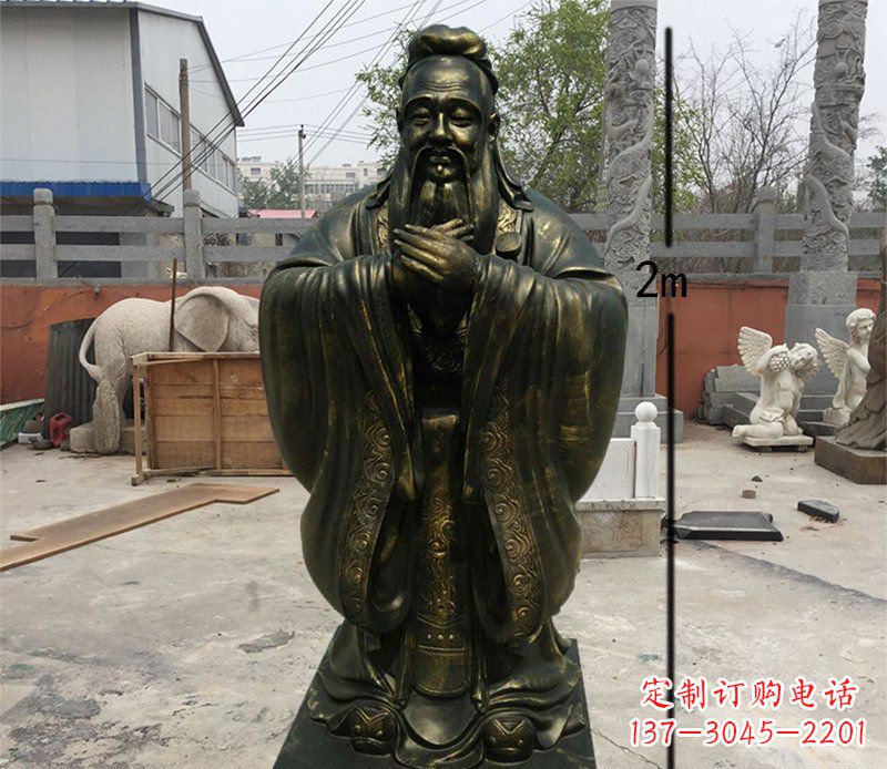 北京荣誉传承,孔子铜雕精美艺术品