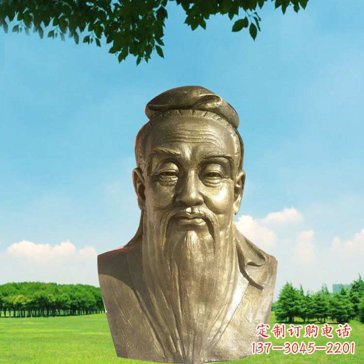 北京孔子头像铜雕,欣赏中国文化传统精髓