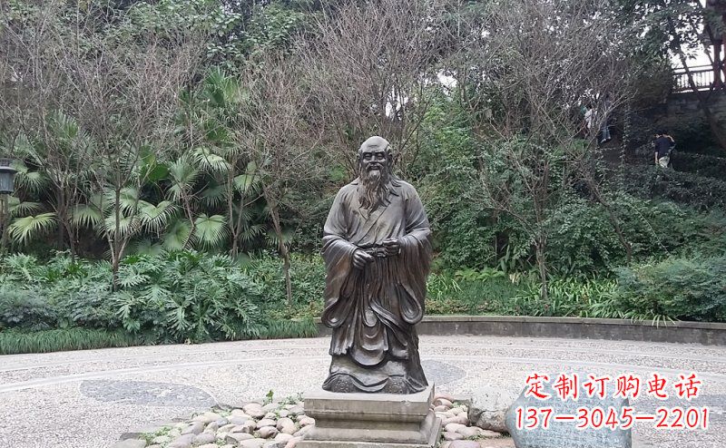 北京品尝古典:中领雕塑老子铜雕
