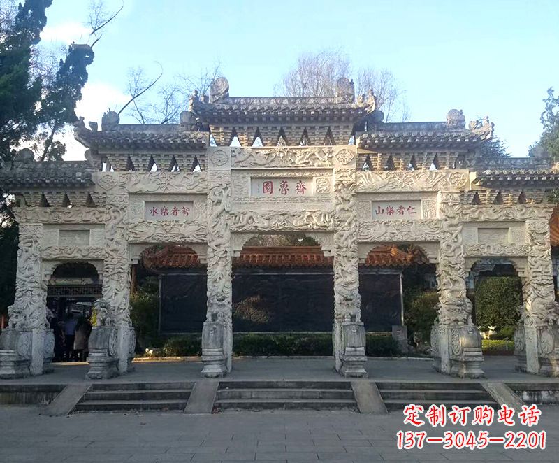 北京传承石雕牌坊楼,领雕塑带来您极致定制