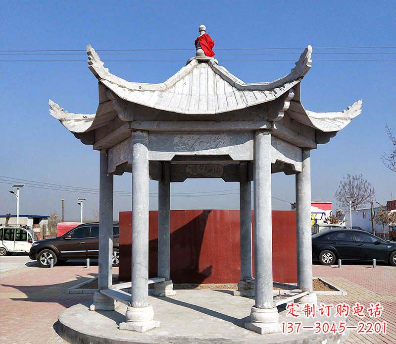北京六角仿古凉亭雕塑,古朴迷人