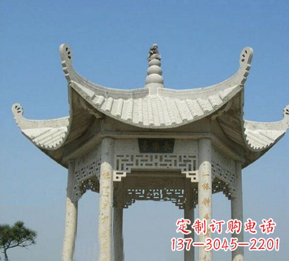 北京六角凉亭园林景观石雕
