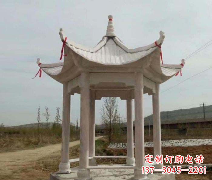 北京六角石雕凉亭 (2)
