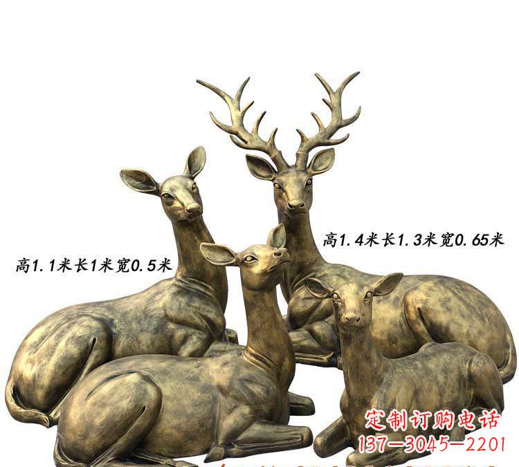 北京鹿群铜雕