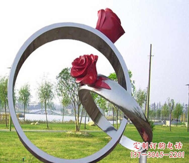 北京不锈钢戒指雕塑展示