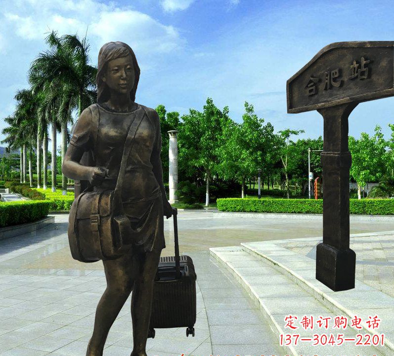 北京美貌铸就的美女铜雕