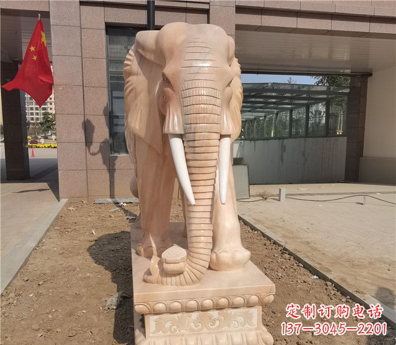 北京品质卓越,大象石雕门口装点