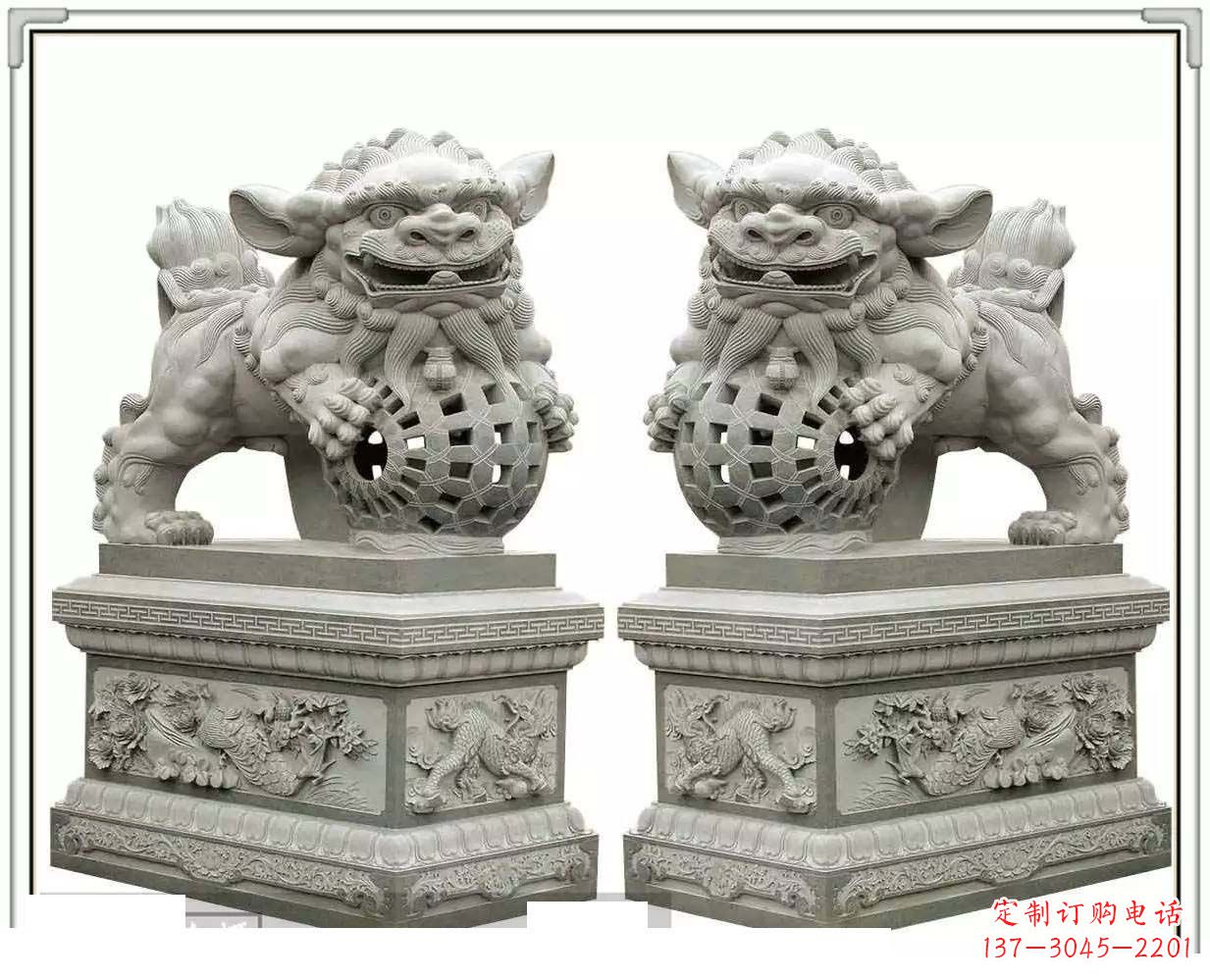 北京精美网球狮石雕,匠心雕刻绝美网球图案