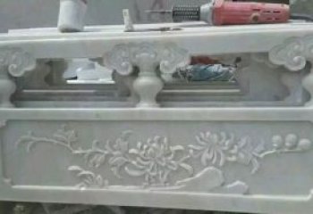 北京汉白玉花朵浮雕栏板