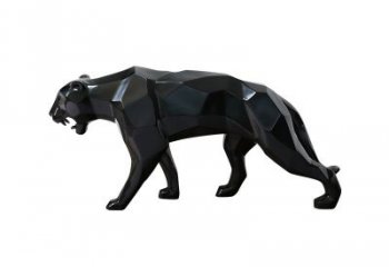 北京黑色魅力，豹子玻璃钢雕塑