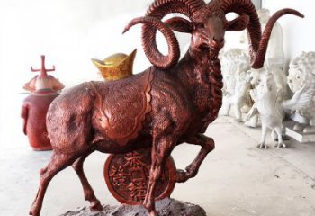 北京红阳开泰精美的缅甸铜山羊雕塑