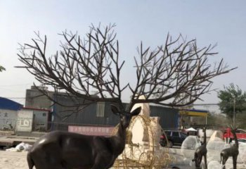 北京户外铜雕麋鹿