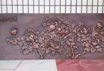 北京精美绝伦的牡丹铜浮雕