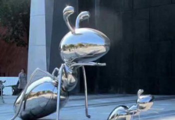 北京不锈钢蚂蚁雕塑，抛光镜面，精致精美