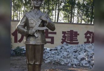 北京精美纪念，战士铜雕——中领雕塑