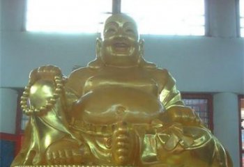 北京传统工艺制作鎏金弥勒佛像