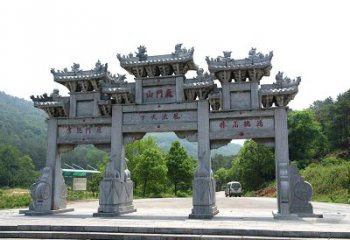 北京鹿门山景区仿古石雕牌楼雕塑-让你亲近历史