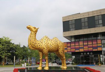 北京闪亮可爱的不锈钢骆驼雕塑