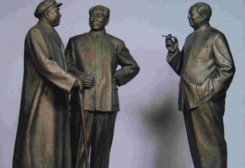 北京标题:伟人朱德毛主席铜雕——传承毛主席精神