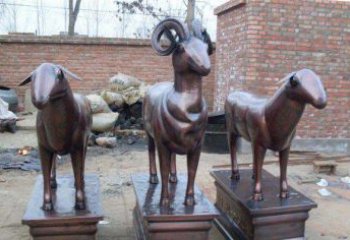 北京绵羊铸铜雕塑，仿铜动物雕塑