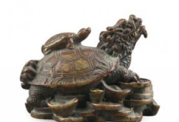 北京雕塑非凡，铜雕龙龟母子精美