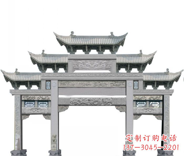 北京中领雕塑定制式牌坊石雕