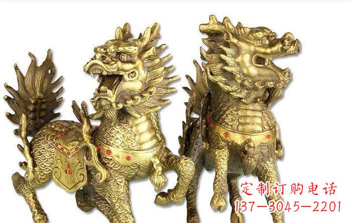 北京开启财富运势的麒麟招财雕塑