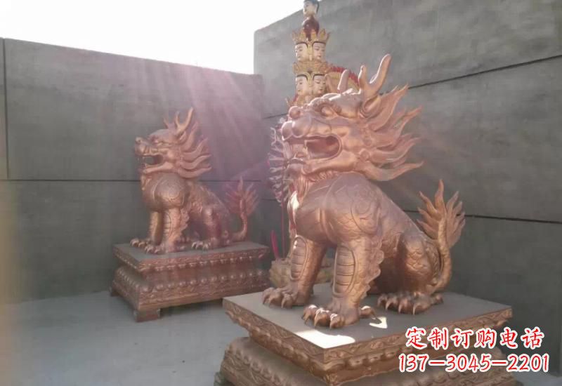 北京拥有传统文化魅力的麒麟铸铜雕塑