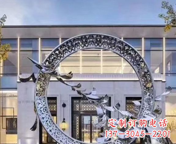北京华丽大雁不锈钢圆环雕塑