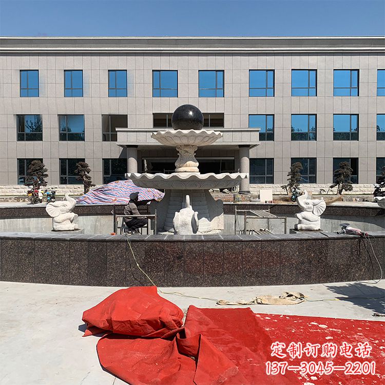 北京中领雕塑:招财石雕喷泉雕塑