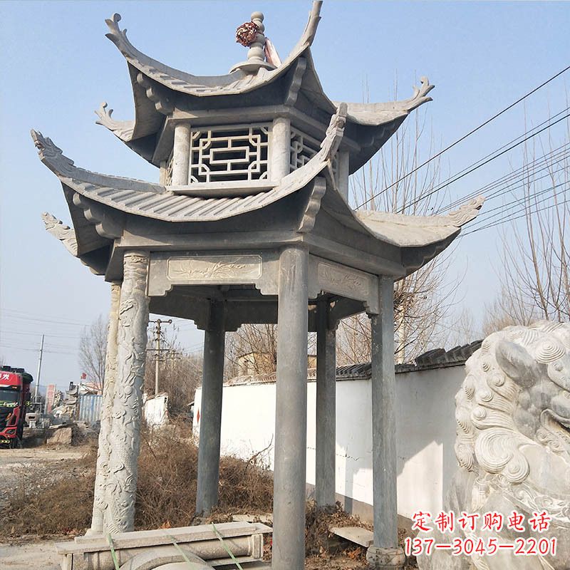 北京青石六角石凉亭