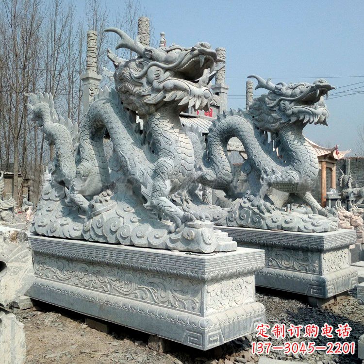 北京青石龙雕塑(一对)