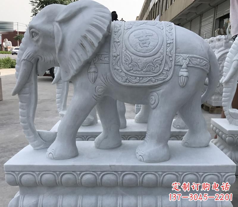 北京青石纳福动物大象雕塑,完美缔造家庭装饰风景