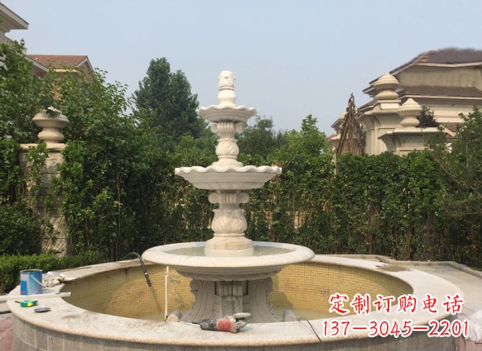 北京三层喷泉公园石雕--唤醒公园原始的气息
