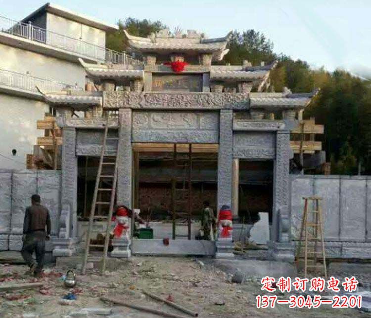 北京三门仿古石雕牌坊打造质感升级的精致建筑