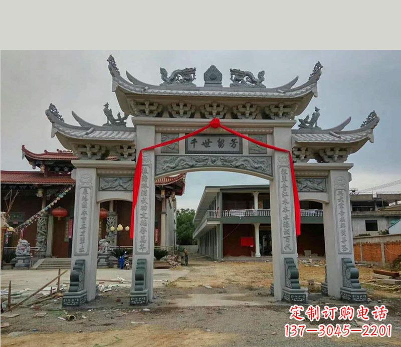北京以传统工艺为源的独特牌坊石雕