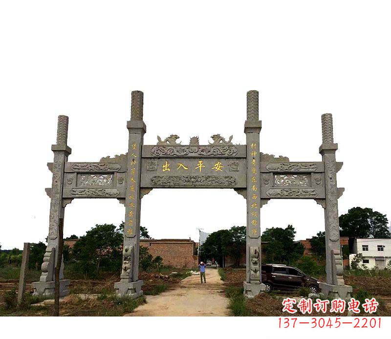 北京三门牌坊石雕——传承古文化风韵