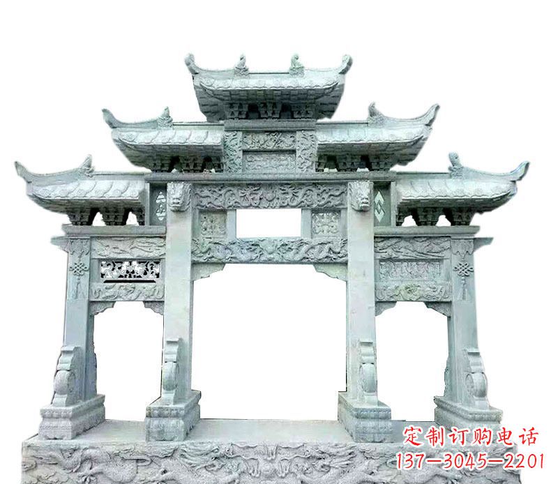 北京中领雕塑仿古牌坊石雕定制