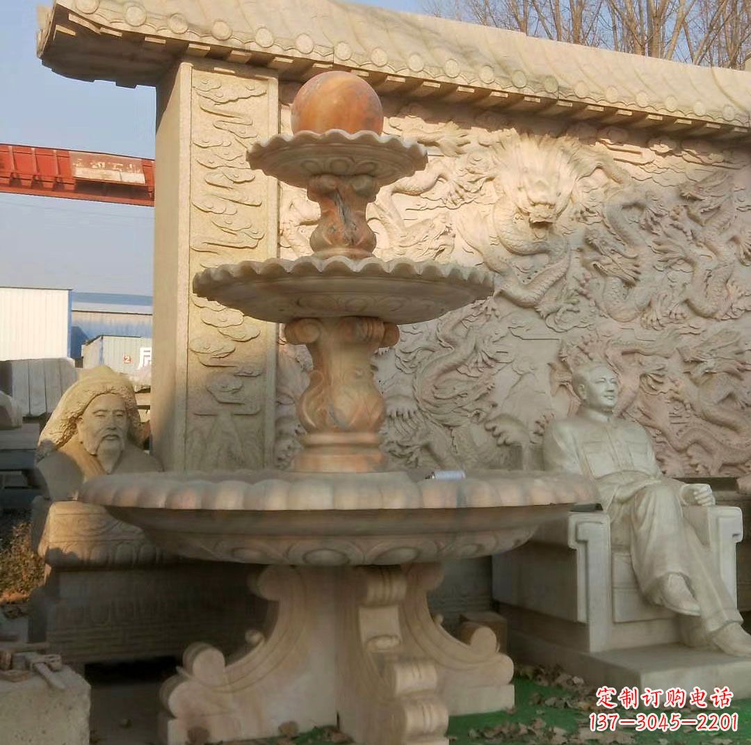 北京中领雕塑精美石雕喷泉雕塑,是一款独特的雕…