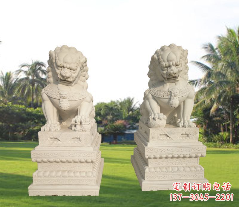北京狮子雕塑增添华贵气息